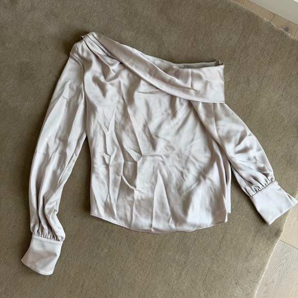 Simkhai Alice Draped One Shoulder Top in Champagne, size S, NWT - Picture 2 of 8